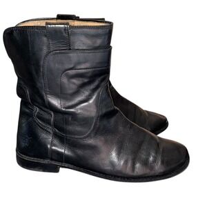 Frye Paige‎ Black Leather Short Riding Boots Womens 11 Cowgirl Festival Biker